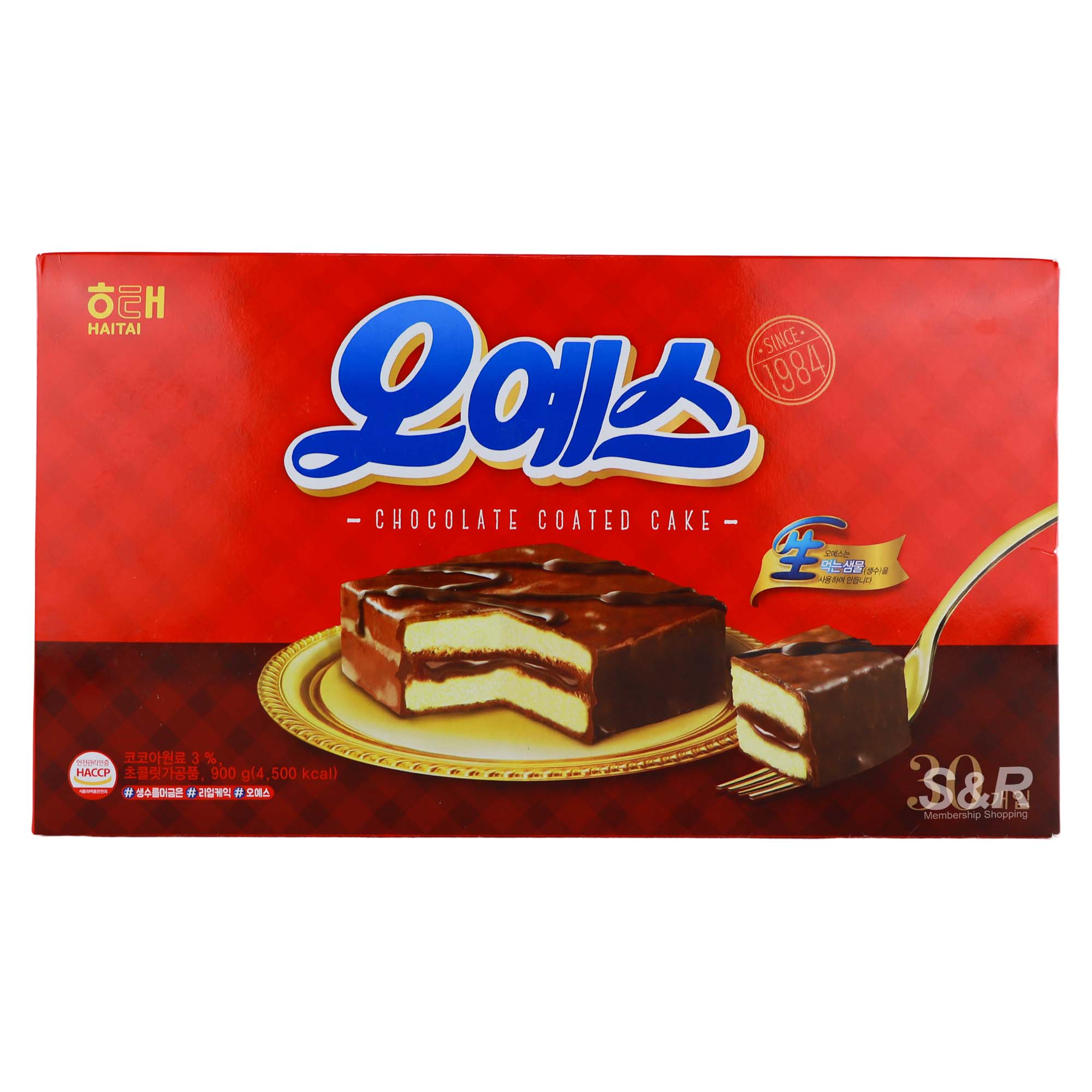 Haitai Oh-Yes Chocolate Coated Cake 30pcs Haitai Oh-Yes Chocolate Coated Cake 30pcs